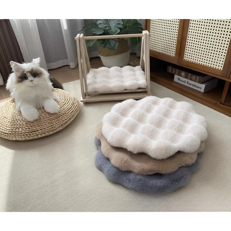 Plush Pet Bed Cushion Nest Circular Mat For Cat Dog