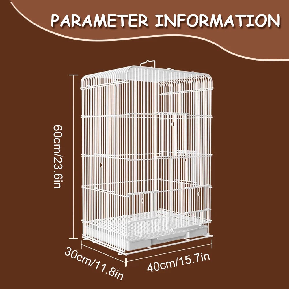 Wrought Iron Bird Cage Parrot Carrier Removable Tray