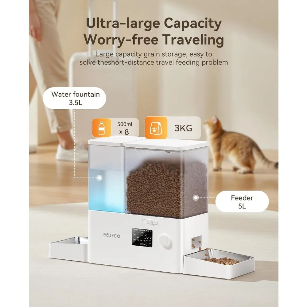 2-in-1 Automatic Pet Feeder And Water Dispenser For Cats Dogs