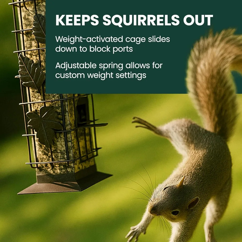 XIUWO Squirrel Proof Bird Feeder With Weight Activated Perches