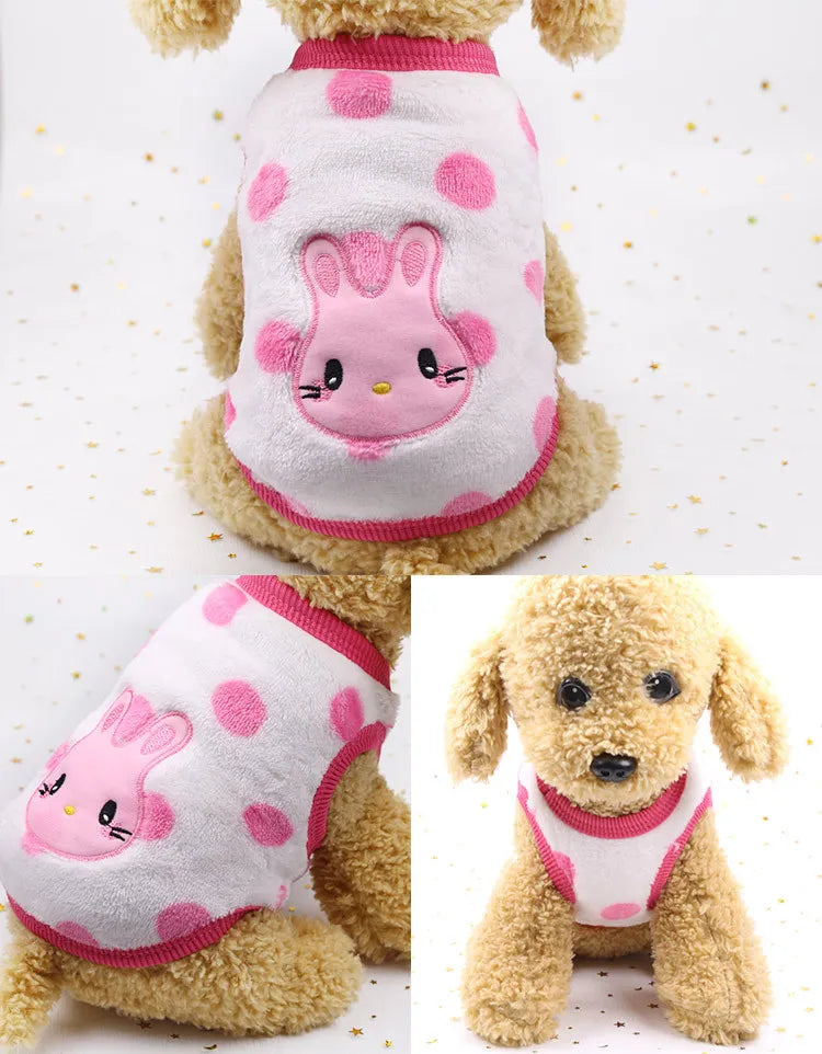 Cute Dog Winter Vest Soft Flannel Puffer Jacket For Dogs