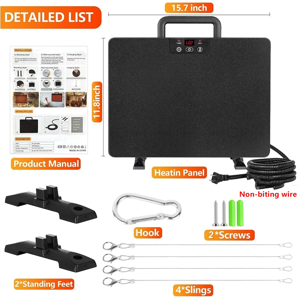 Chicken Coop Thermostatic Heater For Poultry And Farm Animals