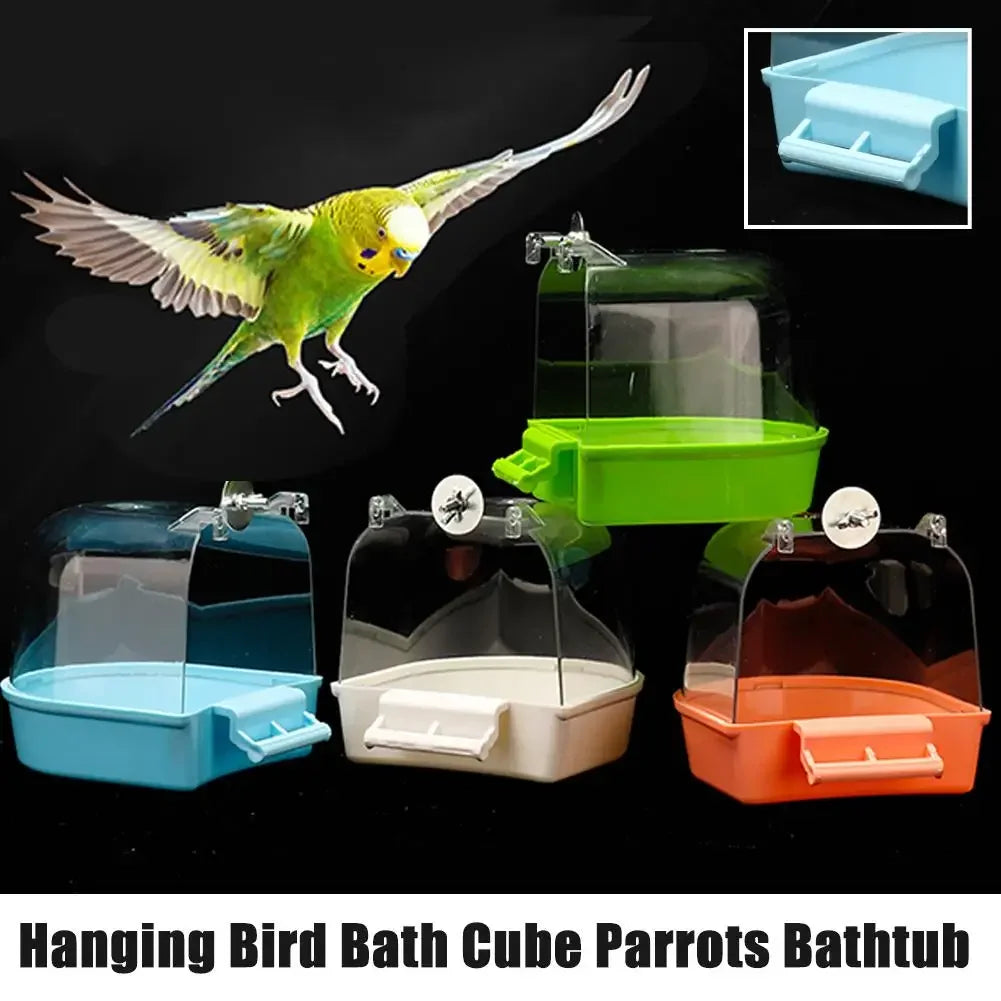Hanging Bird Bath for Parakeet and Small Birds Cage