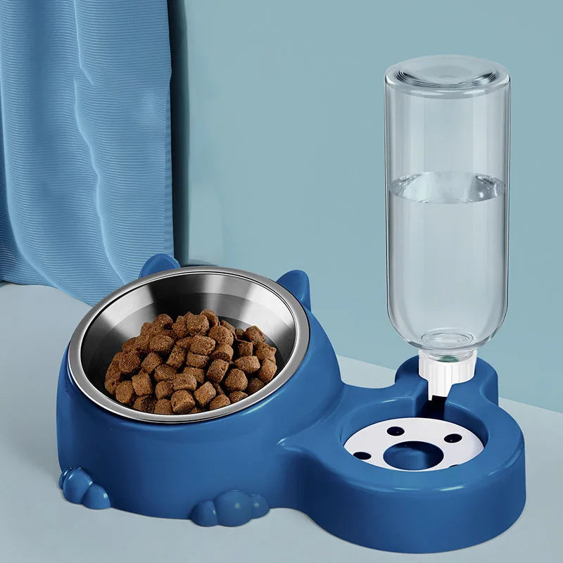 2-In-1 Pet Bowl Food And Water Anti Spill Feeding Bowl