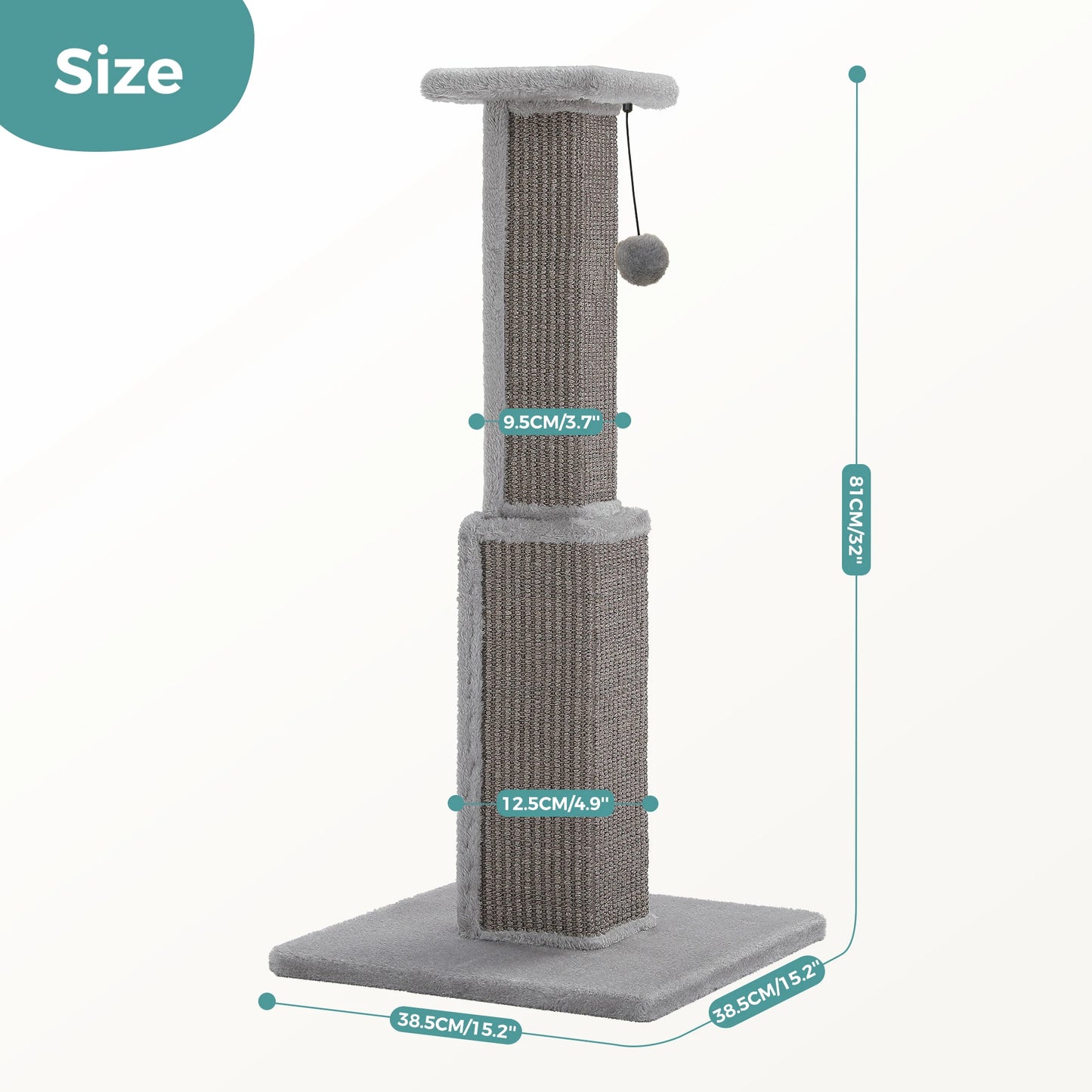 PAWZ Road Large Cat Scratching Post for Indoor Cats
