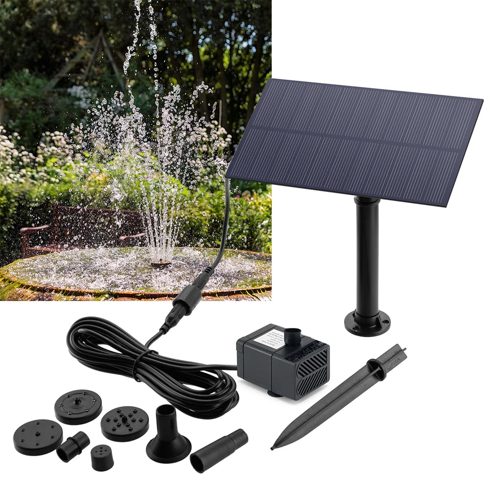 APWIKOGERH Solar Panel Aquarium Pump Kit Watering 180Lh