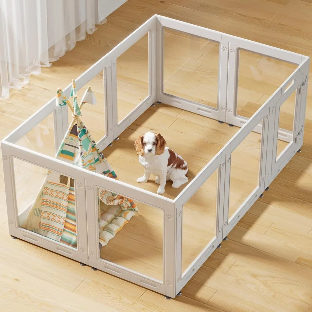 Acrylic Dog Playpen With Door For Puppies And Small Dogs