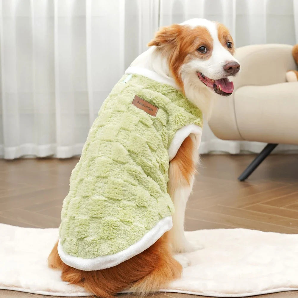NONECN Flannel Dog Winter Sweater Coat For Pets Warm Comfort