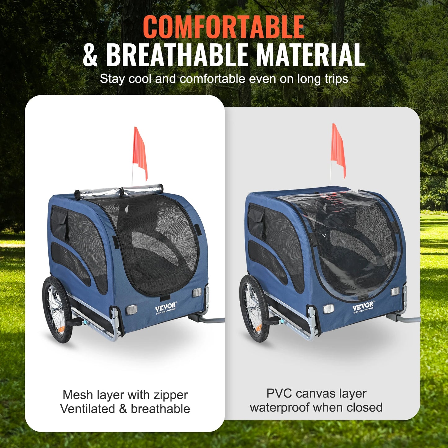 Pet Bicycle Trailer Carrier 100 Lb Capacity With Coupler