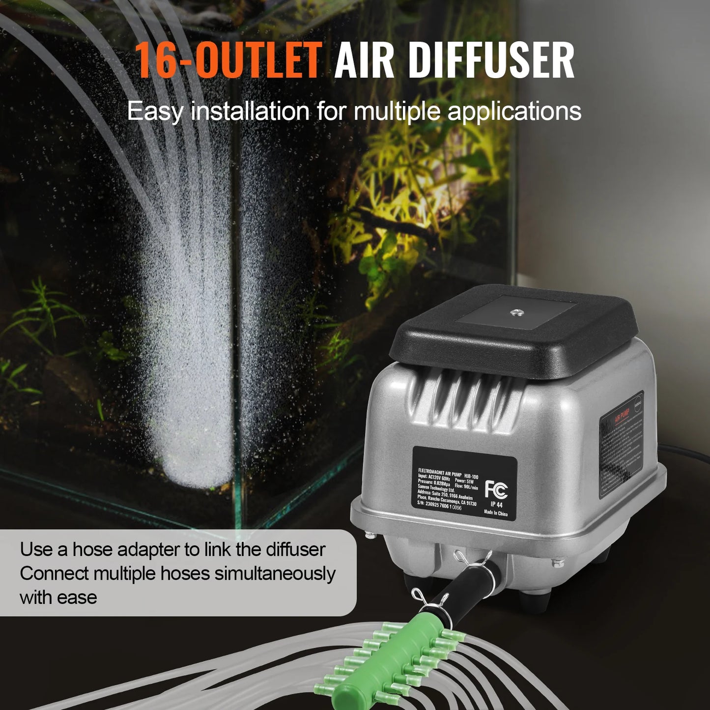 SucceBuy Linear Air Pump For Ponds And Water Gardens