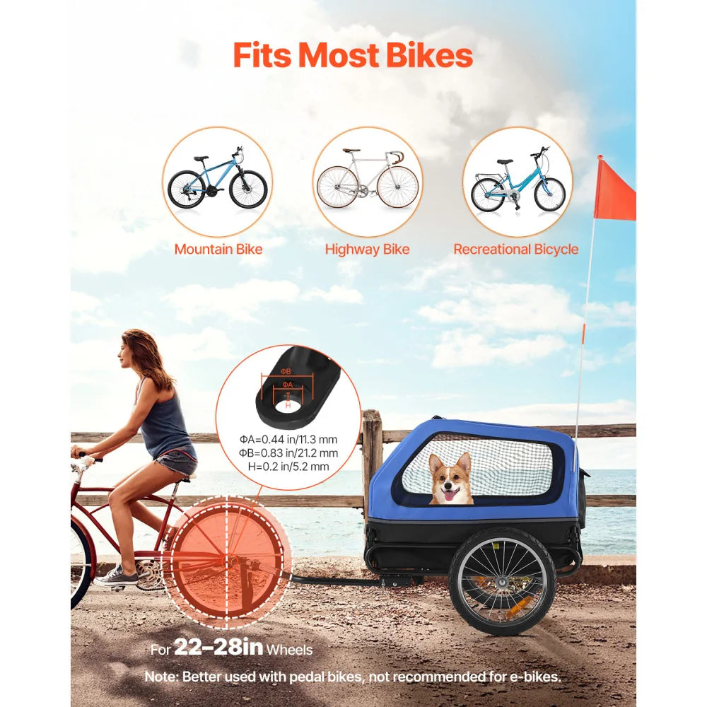 Ye Dog Bike Trailer For Pets FoldingFrame With QuickRelease