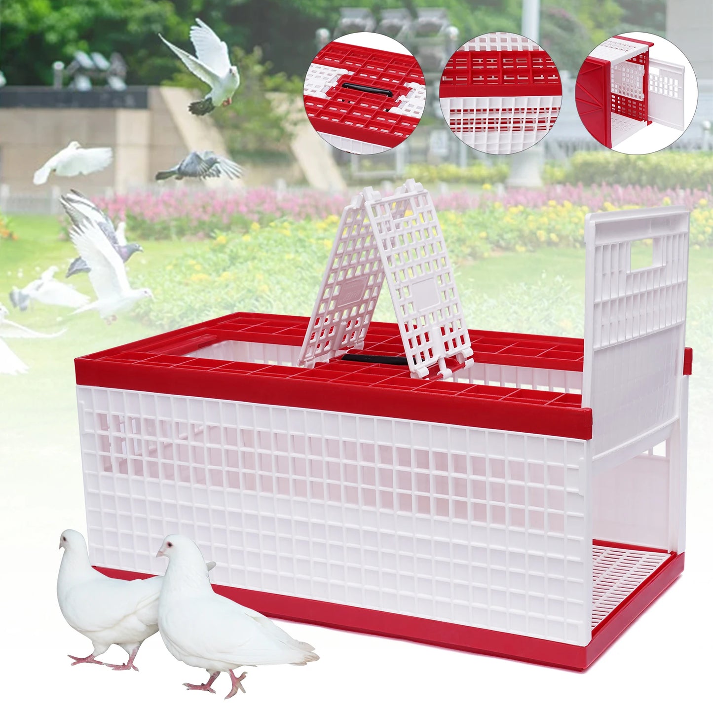 Sichuan Foldable Pigeon Cage With Handle Three-Door Transport