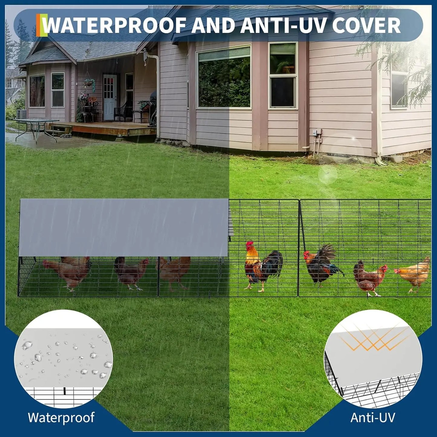 HiMISS Heavy Duty Chicken Tunnel for Outdoor Yard Poultry Cage