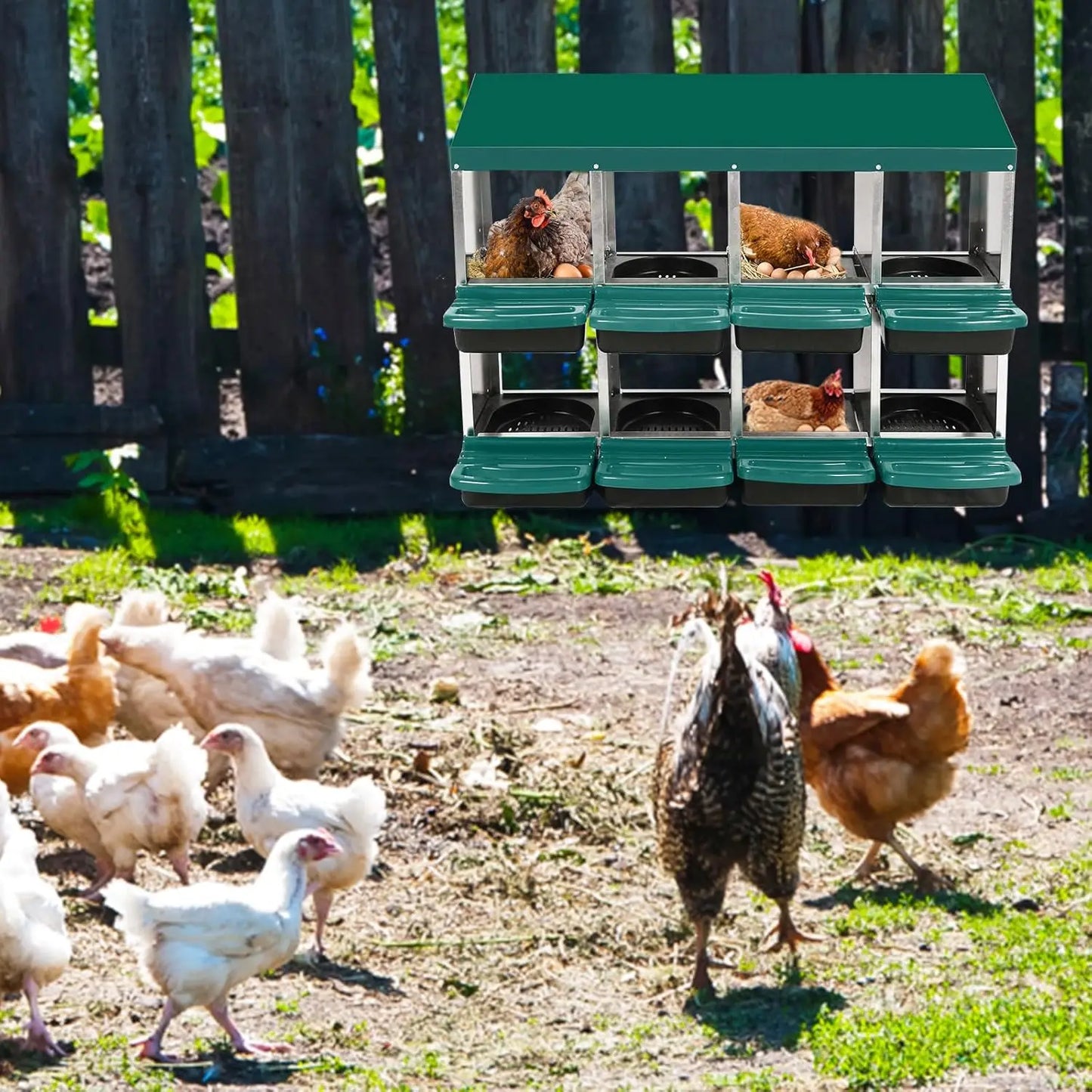 Hign-concerned Stainless Steel Chicken Nesting Box Roll Away Egg System