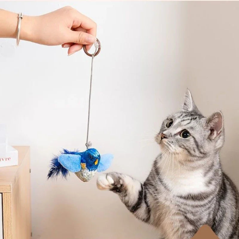 Indoor Interactive Cat Bird Teaser Toy With Realistic Bird Sounds