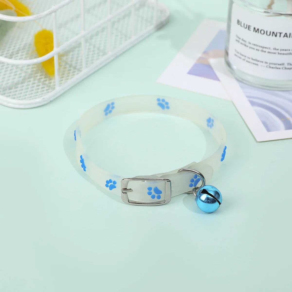Luminous Silicone Cat Necklace Glow Collar With Bell