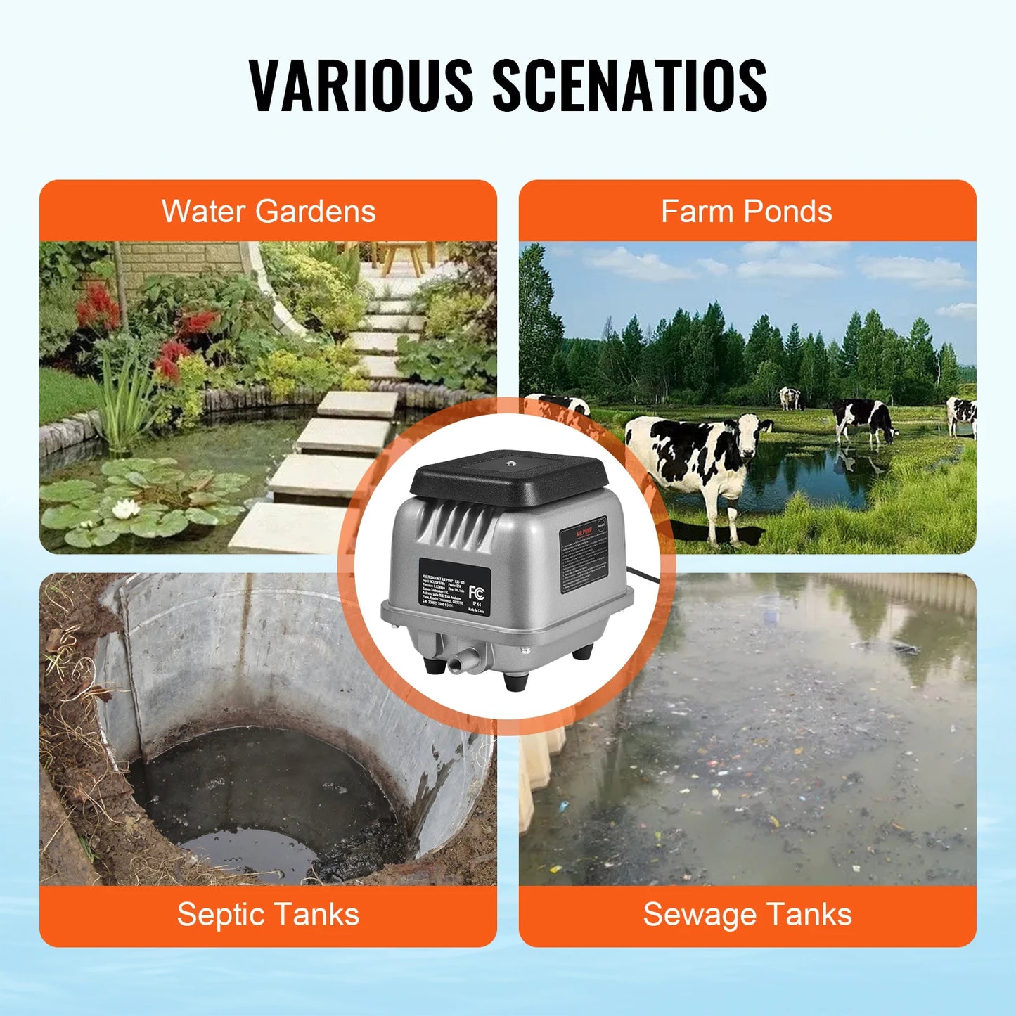 SucceBuy Linear Air Pump For Ponds And Water Gardens