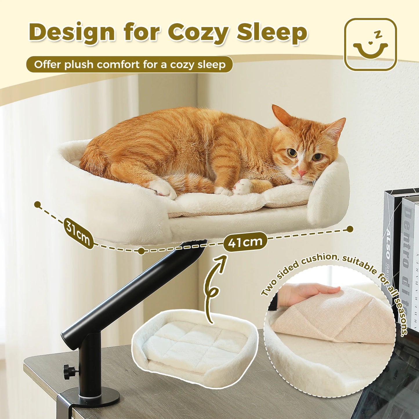 PAWZ Road Cat Desk Bed 360 Rotatable Stand for Cats