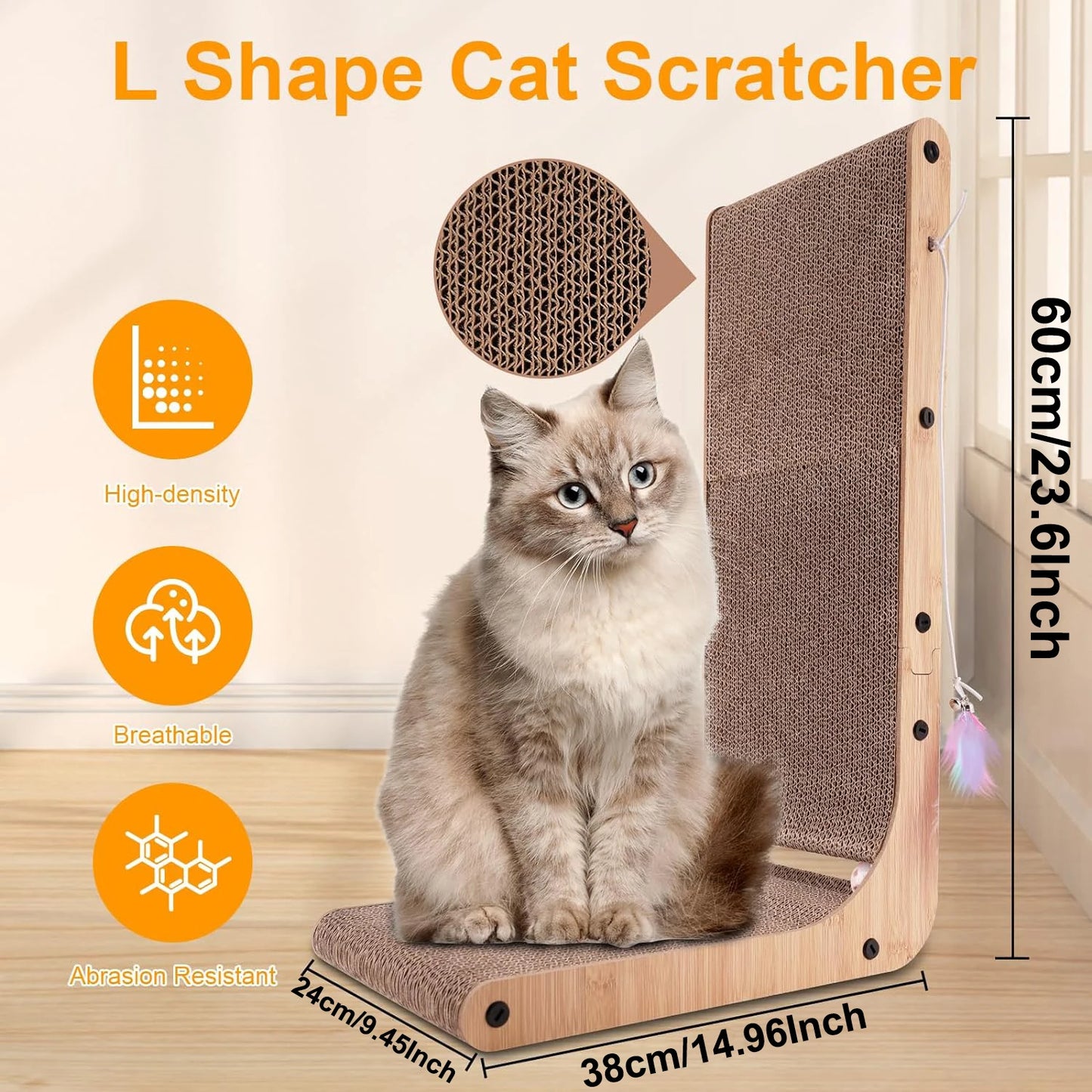 L Shape Cat Scratcher For Indoor Cats And Furniture