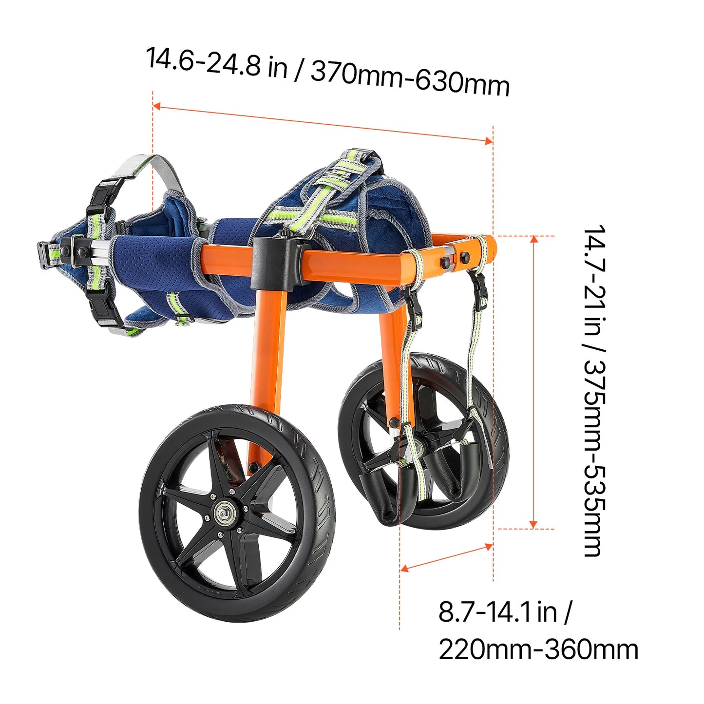 Dog Wheelchair For Back Legs Adjustable Two Wheels Lightweight Cart