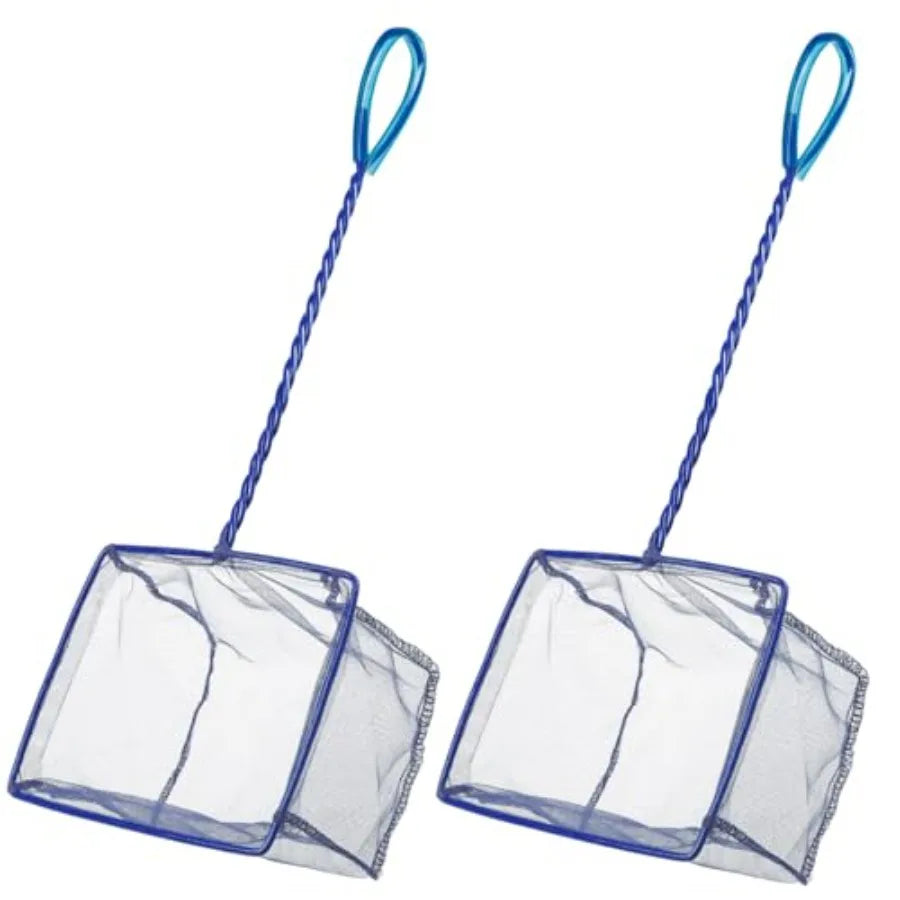Fish Tank Net With Braided Metal Handle And Nylon Mesh
