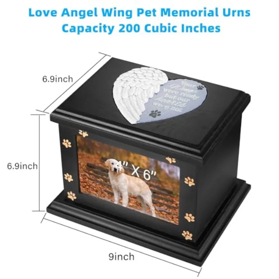 Pet Wooden Memorial Urns For Dogs And Cats With Photo Frame Keepsake