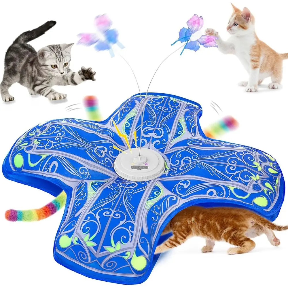 Dual Interactive Indoor Cat Toy With Rechargeable Touch and Seek