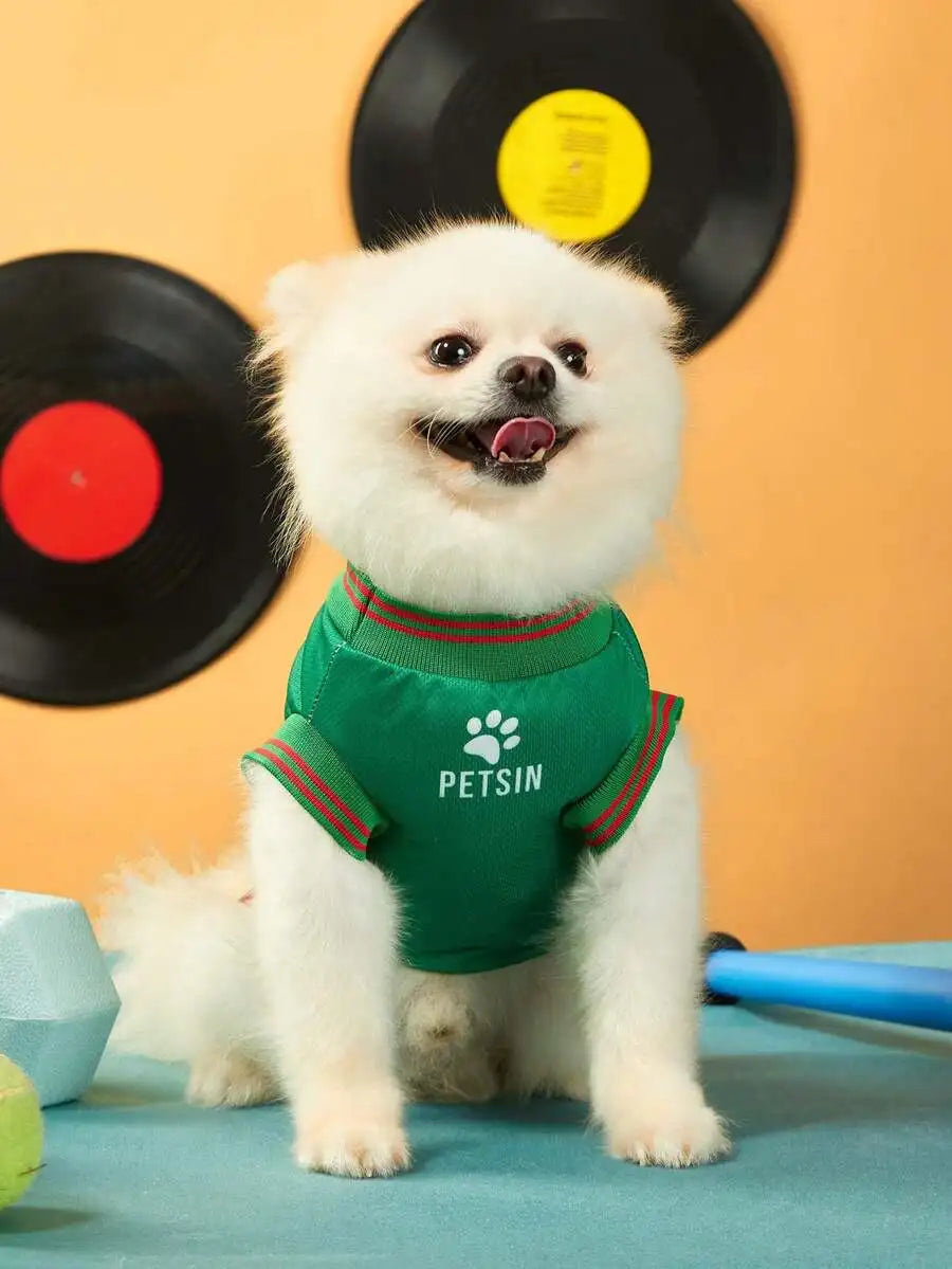 Mexican National Team Style Pet Jersey With Striped English Number Print