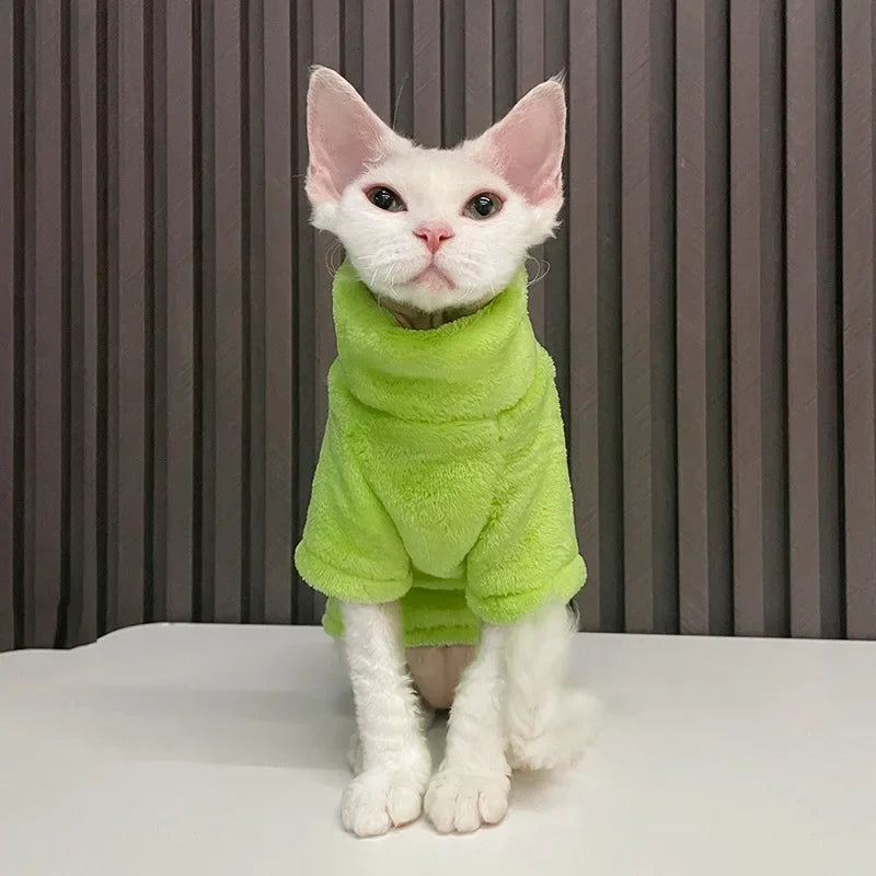 Hairless Sphynx Cat Winter Vest Sweater Warm Thickening