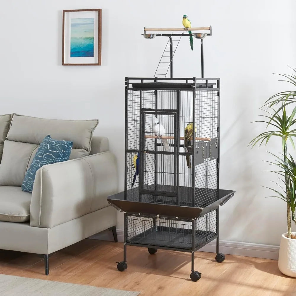 Gap Large Parrot Cage With Rolling Stand For Indoor Parrots