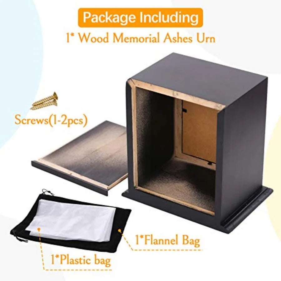 Pet Wood Memorial Urn for Ashes Photo Frame Keepsake Box for Pets