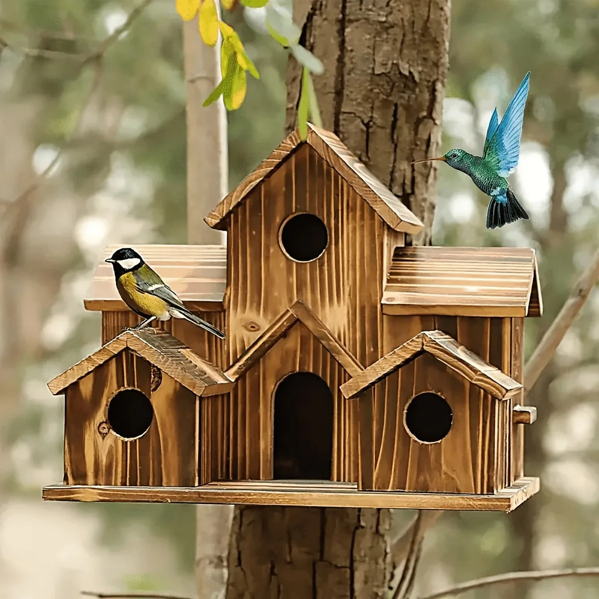 CRYSTALS Outdoor Birdhouse For Bluebirds And Sparrows
