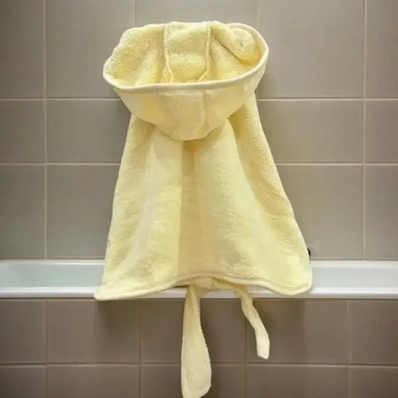 Pet Bathrobe Towel With Cap Soft Absorbent For Dogs