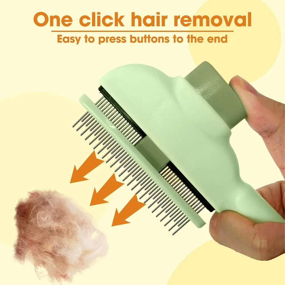 Deshedding Brush For Dogs And Cats With Stainless Steel Teeth