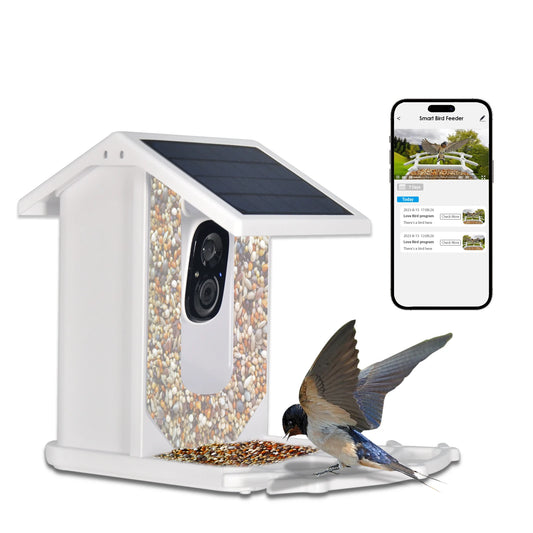 Hign-concerned Smart Bird Feeder With Camera Outdoor Feeding House Solar-Powered