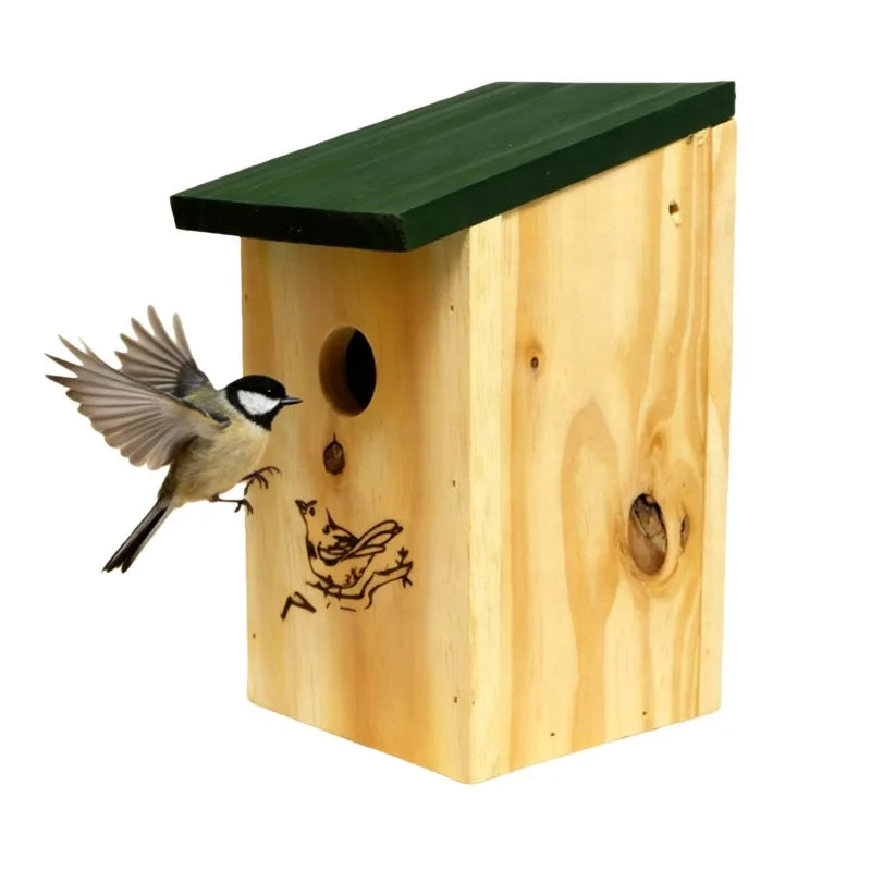 NONECN Natural Wooden Bird House Hanging Nest Shelter Wild Birds