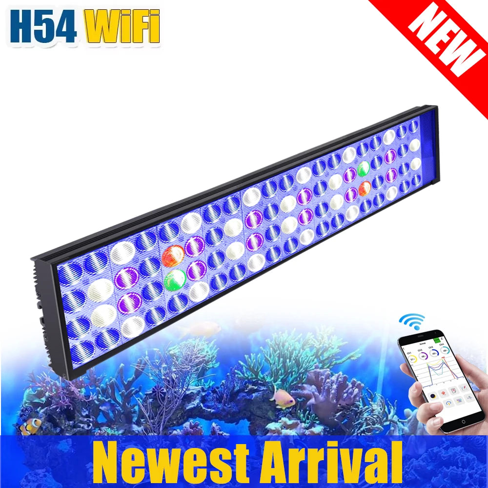 PopBloom WiFi LED Aquarium Light Full Spectrum For Reef Tanks