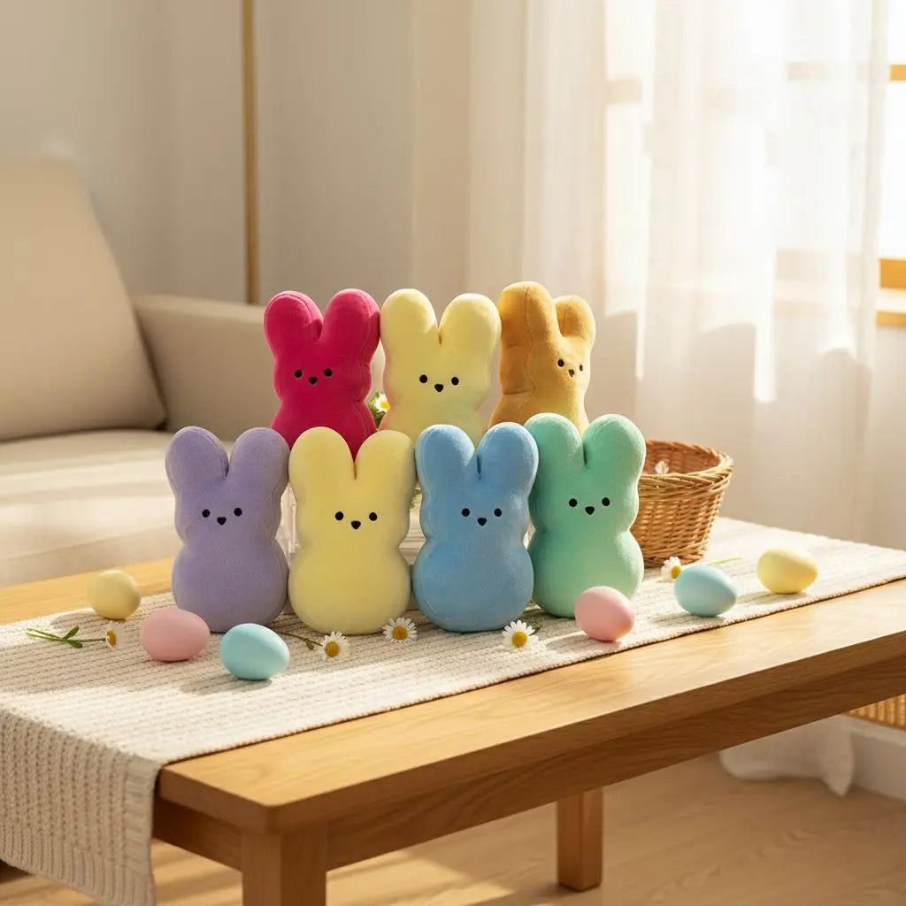 Set of 7 Plush Rabbit Toys for Pets Durable Polyester
