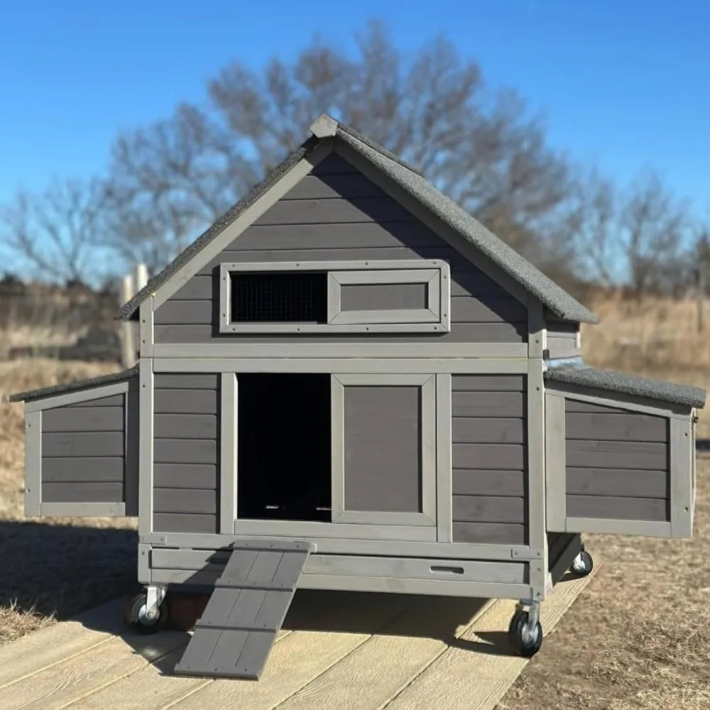 TANGXU Mobile Chicken Coop On Wheels Weatherproof Hen House