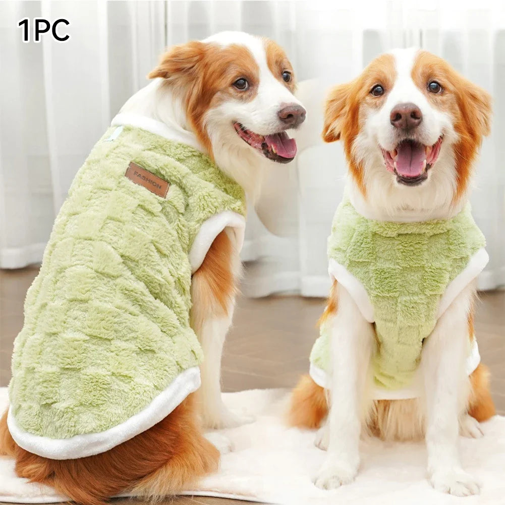 NONECN Flannel Dog Winter Sweater Coat For Pets Warm Comfort
