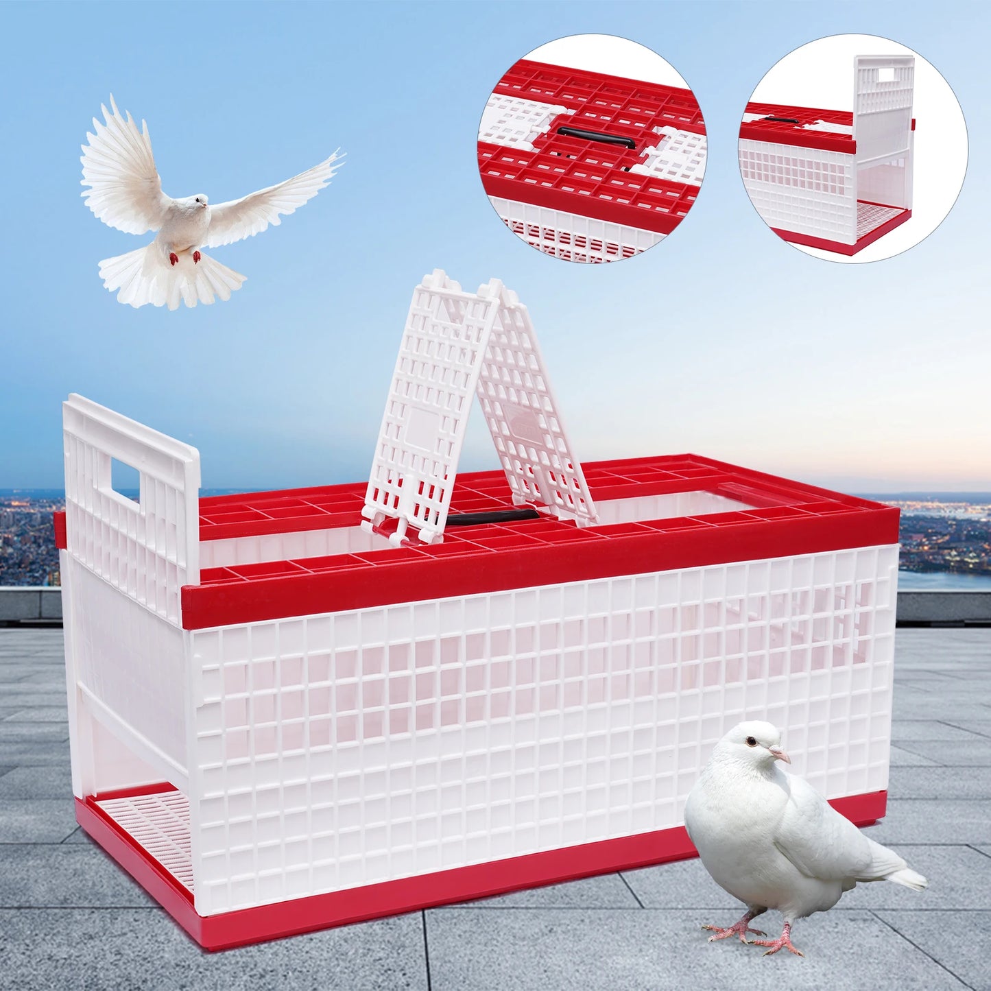 Sichuan Foldable Pigeon Cage With Handle Three-Door Transport