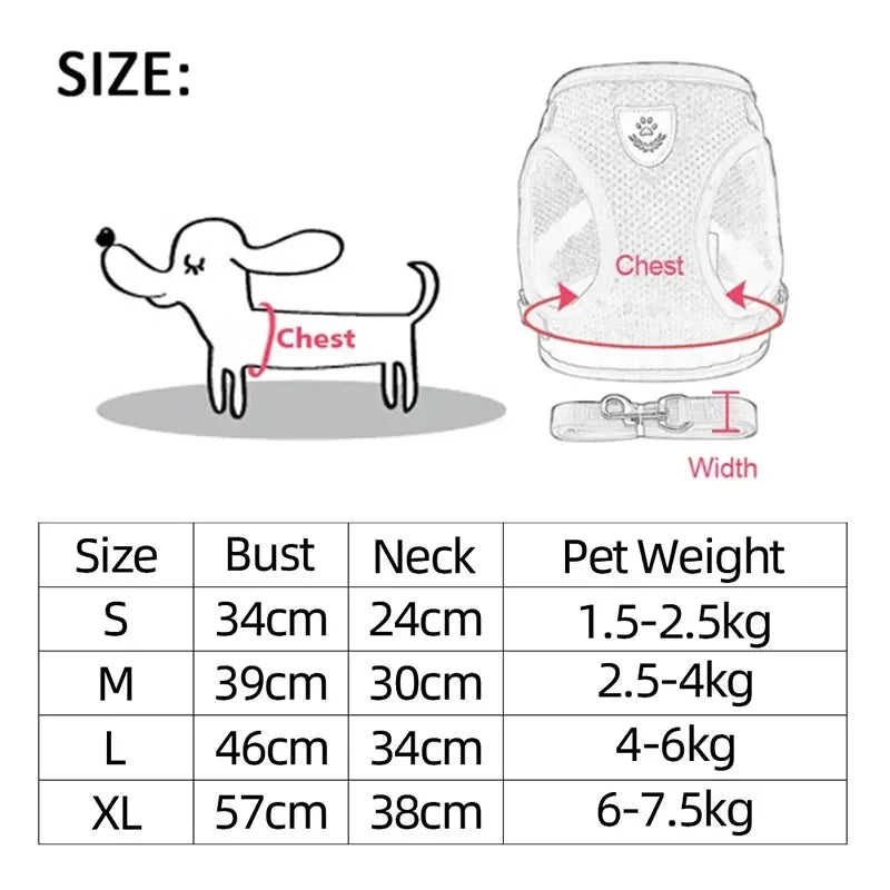 Adjustable Polyester Cat Harness Vest With Leash For Small Pets