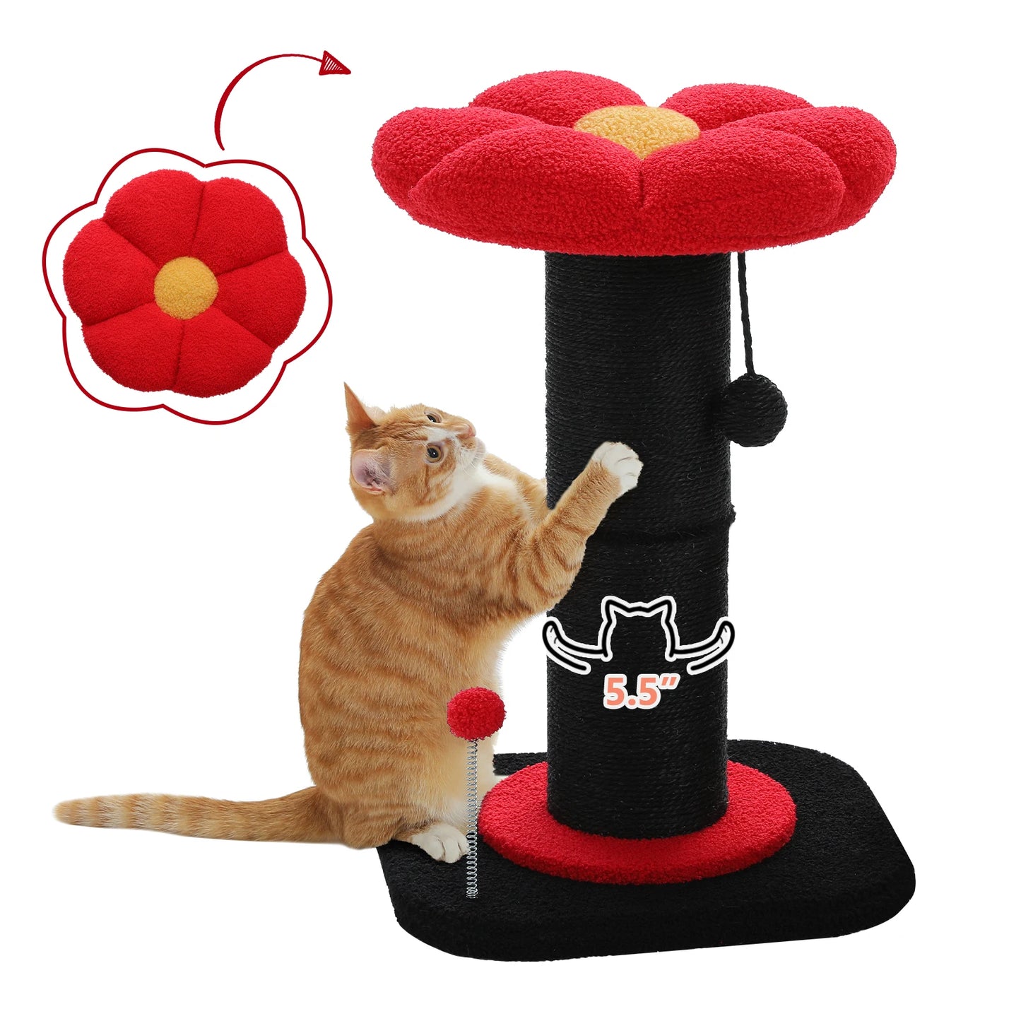 PEQULTICN Flower Cat Scratching Post Indoor Cat Tree