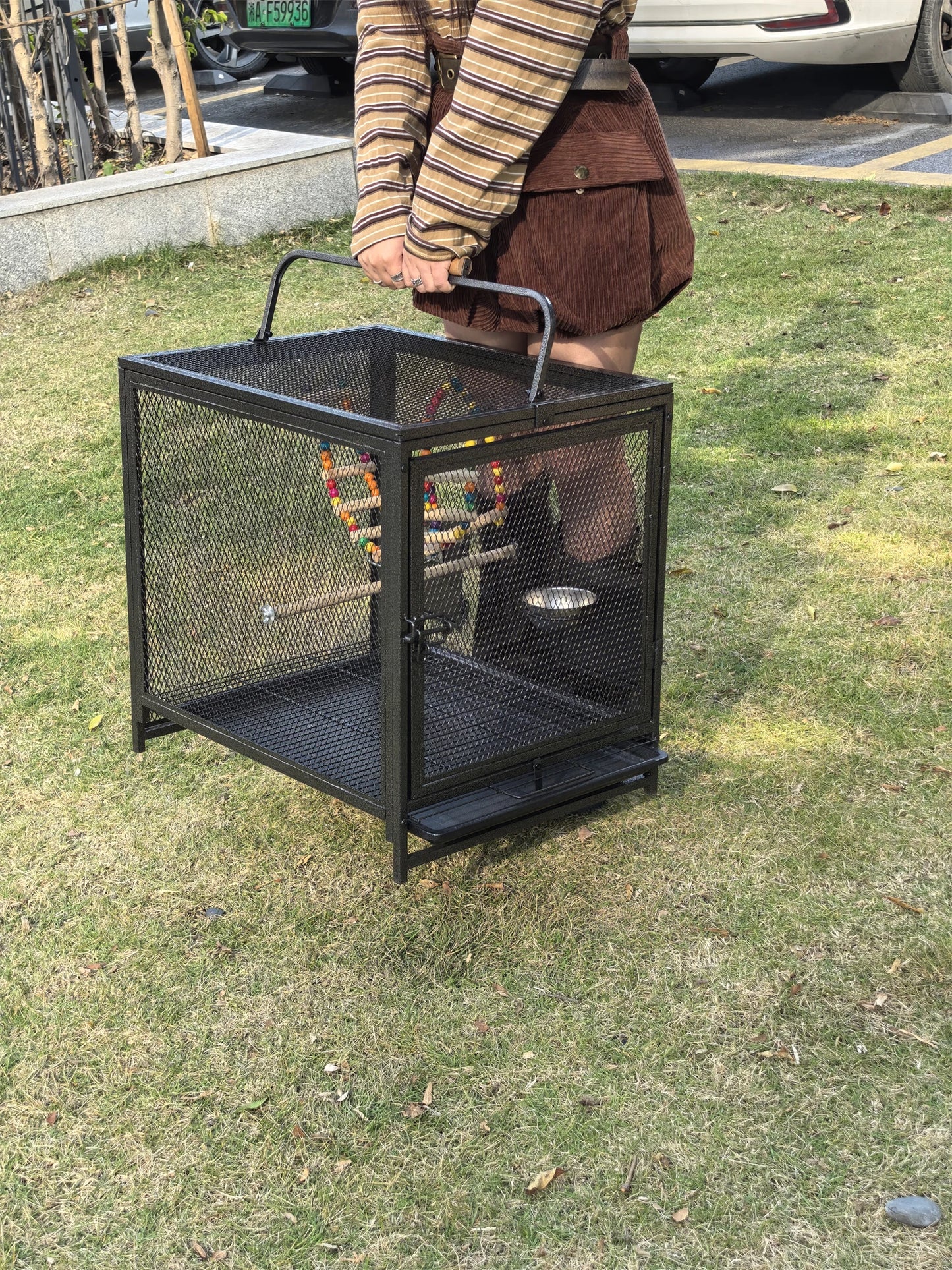 Iron Bird Cage For Parrots And Small Birds With Hammock