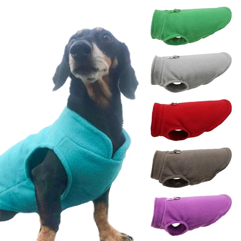 Warm Fleece Dog Coat With D-Ring For Small Dogs Cats