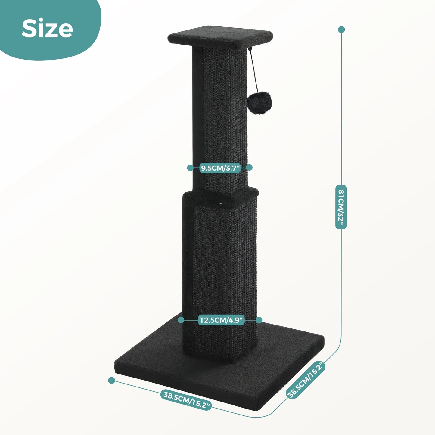 PAWZ Road Large Cat Scratching Post for Indoor Cats