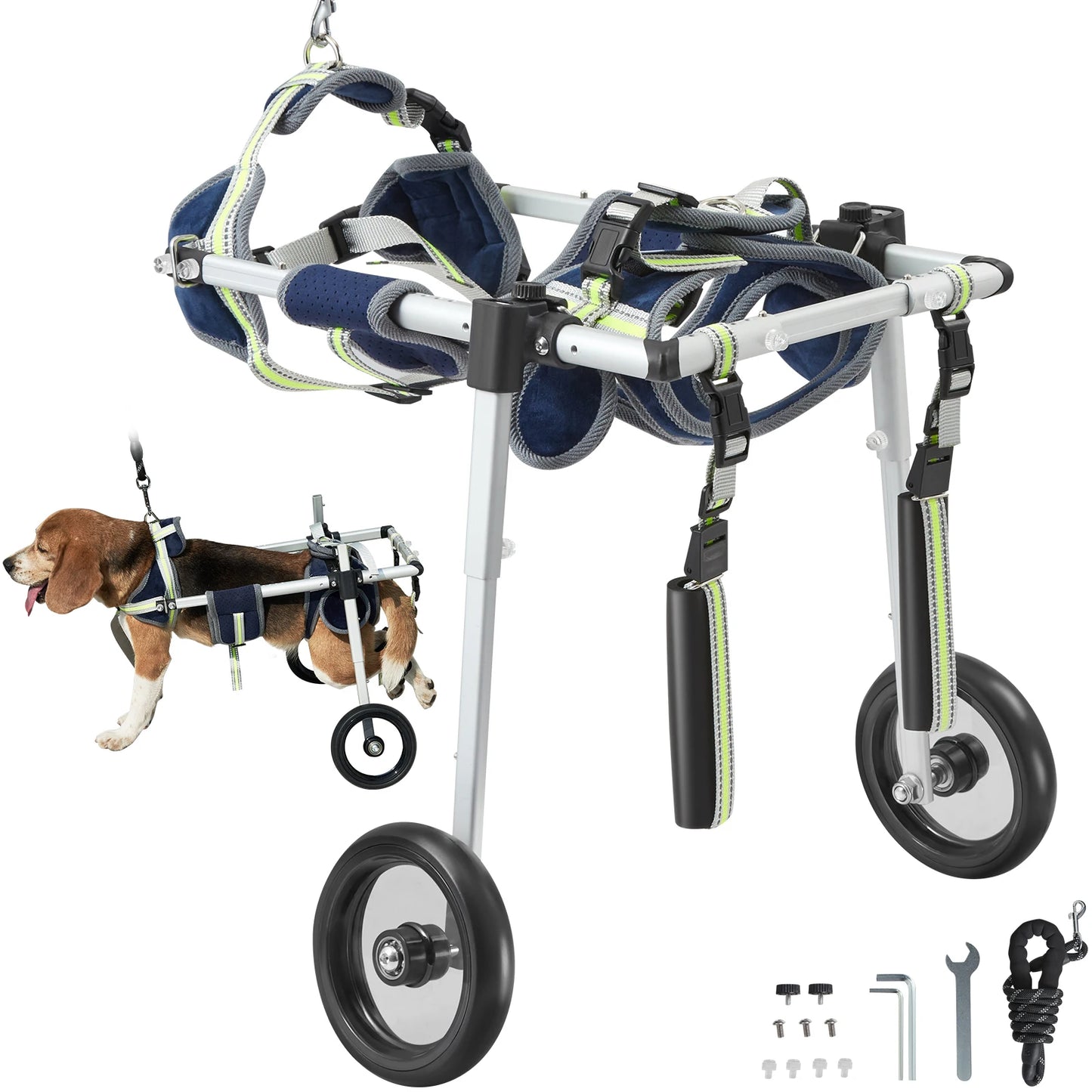 SucceBuy 2 Wheels Dog Wheelchair For Hind Limbs Disabled Pets