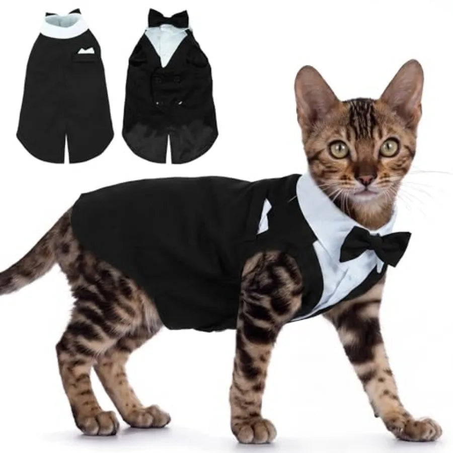 Cat Tuxedo Bow Tie Costume For Cats Formal Wear Classic