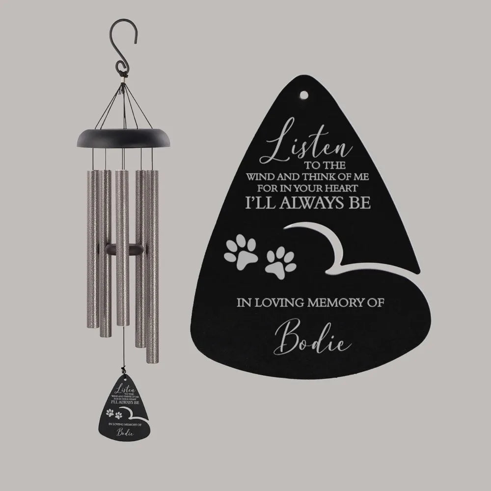 Personalized Pet Memorial Wind Chime Listen To The Wind Outdoor