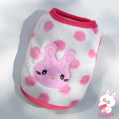Cute Dog Winter Vest Soft Flannel Puffer Jacket For Dogs
